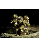 HANUMAN SPIRIT of VICTORY 3 Wise Monkeys Antique Bronze Statuette izida ... - £293.79 GBP
