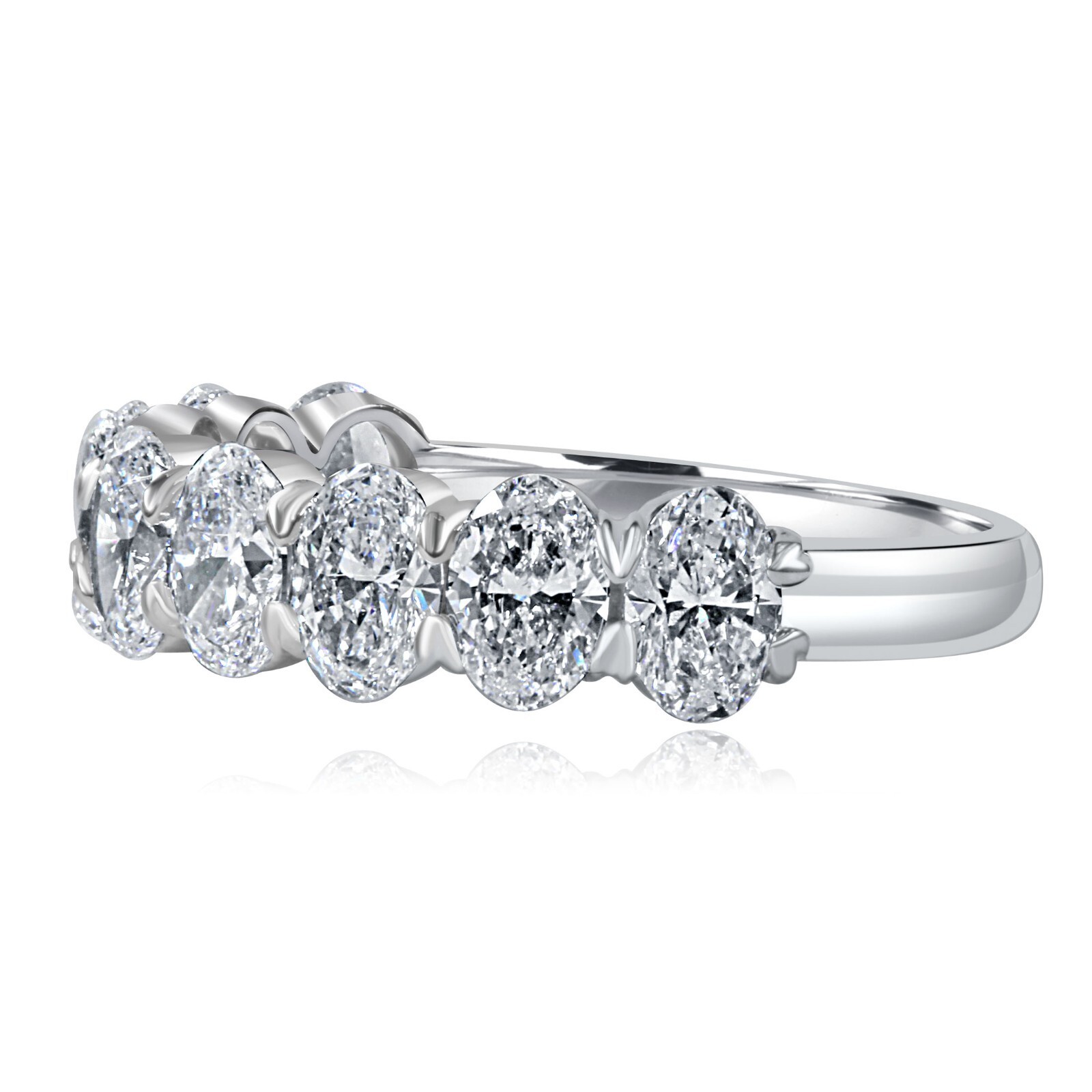 2.25 CT Coupe Ovale Labo Grown Diamant Demi Éternité Anneau de Mariage 14k Or Item image 2