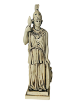 Greek Mythology Minerva Figurine Sculpture Spear Shield Athena Aphrodite vtg  - £74.38 GBP