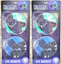 (2) Marvel Wakanda Forever Black Panther 4" Magnet Blue/Green 2 Pack -FAST SHIP - £9.94 GBP