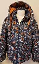 Tory Burch Hooded Down Puffer Jacket Sz.XL Batik Floral Print - £239.85 GBP