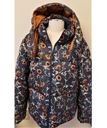Tory Burch Hooded Down Puffer Jacket Sz.XL Batik Floral Print - £235.40 GBP