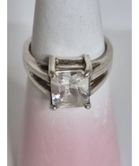 Vintage Avon Cubic Zirconia 925 Sterling Silver Large Solitaire Ring Sz ... - $657.33 MXN