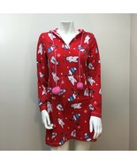 Jenni by Jennifer Moore Hooded V-Neck Polar Bear Fleece Sleep Dress Red ... - $9.63