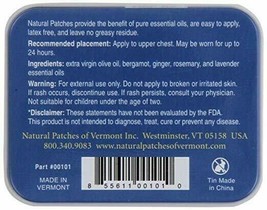 NEW Natural Patches Of Vermont Bergamot Stress Comfort Essential Oil Body Patch - £16.31 GBP