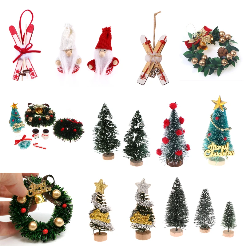 1Pcs 1:12 Dollhouse Christmas Tree Wreath Pine Santa Claus Carpet Broom  - £6.67 GBP+