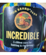 LOT of 58 BALLS NYLON INCREDIBLE LION BRAND RIBBON YARN RAINBOW AND BLUE... - €85,19 EUR