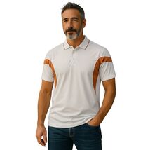 PGA Tour Golf Polo Shirt Size Large Classic White and Orange Design Golf... - $9.66