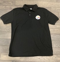 Pittsburgh Steelers Men&#39;s Size Large Black Polo ~ Official NFL Team Apparel   - £7.70 GBP