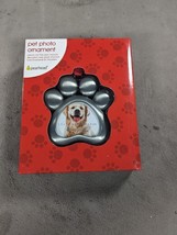 Pet Pawprint Metal Holiday Photo Frame Ornament Christmas Pearhead - $11.98