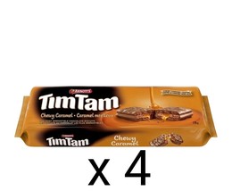4 packs of Arnott&#39;s TIM TAM Chewy Caramel Biscuits, Original 200g / 7.1oz - £26.23 GBP