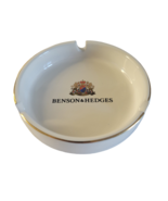 Benson &amp; Hedges Ashtray Round White Ceramic With Gold Trim Vintage Tobac... - $8.90