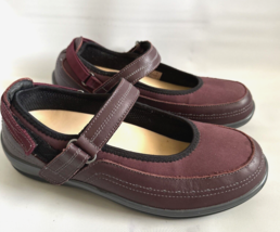 ORTHOFEET 879 Women Size 8 B Burgundy Comfort Mary Jane Strap Hook Loop ... - $26.13