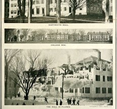 1904 Fire At Dartmouth College Print New Hampshire Historical Ephemera 1... - $49.99