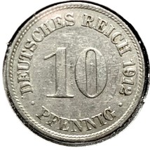 1912 D German Empire 10 Pfennig Coin - $8.90