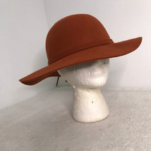 David Young Hat Womens Brown Wool Felt Wide Brim Casual Belted  Warm - $17.49
