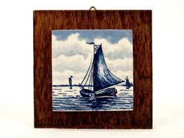 Miniature Blue Delft Hanging Wall Tile, 2&quot; Porcelain on 3&quot; Board, 2&quot; #DLFT-07 - £10.95 GBP