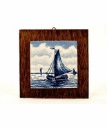 Miniature Blue Delft Hanging Wall Tile, 2&quot; Porcelain on 3&quot; Board, 2&quot; #DL... - $19.94 CAD