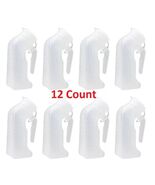 12 Pcs, Male Urinal Urine Pee Bottle With Cover Lid 1 Quart 1000 mL - $21.50