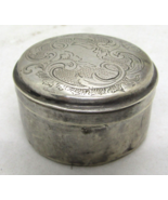Antique Engraved Sterling Silver Round Pill Box 14.9g  - $226.71