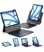 Keyboard Case iPad Air 13 M2/M3 &amp; iPad Pro 12.9 3-6 Gen Trackpad 360° St... - $59.95