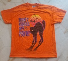 Vintage Halloween T-Shirt By FREEZE Single Stitch Unisex Size XL Black Cat - £27.47 GBP
