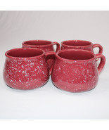 Maroon Coffee Mugs CAPPUCCINO HOT CHOCOLATE TEA Cups Mugs Set Of 4 Cups ... - $29.23 CAD