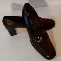Amalfi Italy Brown Leather Pumps Heels Size 7AA New NWOB - £35.54 GBP