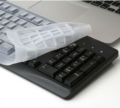 iRiver Korean English USB Wired Keyboard Membrane with Cover Protector (Black) image 6