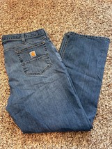 Carhartt Relaxed Fit Jeans Mens 40x30 Medium Blue Denim casual work - £14.08 GBP