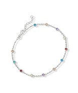 Ross-Simons 1.20 ct. t.w. Multicolored CZ Station Anklet in - £227.36 GBP