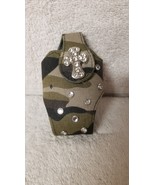 Leather Cell Phone Holder Belt Clip Camouflage Cross Concho Studs 4.5&quot;x2.5&quot; - £11.61 GBP