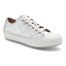Vionic Sneakers Orthotic Quilted Silver Lace-Up Womens Edie Size 5 Comfo... - £73.53 GBP