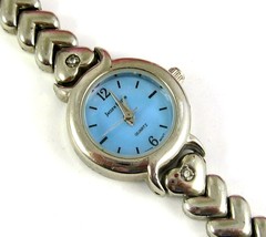 JACKLYN SMITH Wristwatch Blue Dial Silvertone Band w/ Clasp 3218 912-00 ... - $15.83