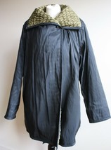 Mycra Pac S/M Reversible Green Black Wrap Coat Jacket Embroider Texture - $66.49