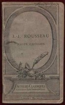 Pages Choisies Rousseau Antique Book Philosophy 1928 Auteurs Classiques - $98.69