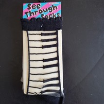 NWT See-Thru Piano Keyboard Socks Sz 5-6  - £7.90 GBP