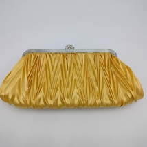 lapulio Evening Bag Pleated Satin Clutch Purse Elegant Lady Handbag for Party - £24.04 GBP