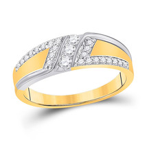 10kt Two-tone Gold Mens Round Diamond 3-stone Wedding Ring 1/2 Cttw - £808.94 GBP