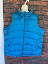 Lands End Goose Down Feather Puffer Vest 2X Green 20W-22W Sleeveless Jacket - £18.22 GBP