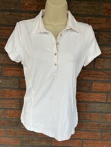 Zenergy Golf Shirt Size 0 Short Sleeve Polo Top Jewel Buttons Stretch Bl... - £13.45 GBP