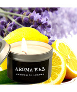 Lavender &amp; Lemon Scented Tin Candles Hand Poured Vegan Friendly Eco Soy - $284.64 MXN+