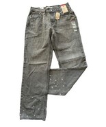 Women&#39;s Levi&#39;s 30x29 Gray Denim PAINT SPLATTER Hi Rise Low Pro Straight ... - $29.69