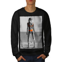 Beach Girl Bikini Sexy Jumper Orange Bikini Men Sweatshirt - $18.99