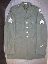 USGI US ARMY CLASS A MENS DRESS GREEN SERGE AG-489 COAT JACKET UNIFORM 40L - $56.69