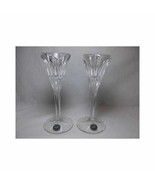 Pair Vtg LENOX CRYSTAL TAPER CANDLE HOLDERS Marked glass Made Germany 7 ... - £25.88 GBP