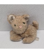 Wallace Berrie 1978 Tan Cat Kitten Plush Green Eyes Pink Nose #808 - $29.60