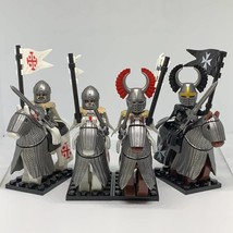 Mounted Teutonic Knights Templar Knights Hospitaller 8pcs Minifigures Bricks Toy - £15.32 GBP