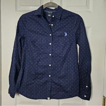 U.S. Polo Assn. Womens navy polkadot button up size XS - $14.03