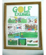 Vintage 90s A Slice of life Comic Strip Golf Excuses Trick Shot Framed A... - $67.85 CAD